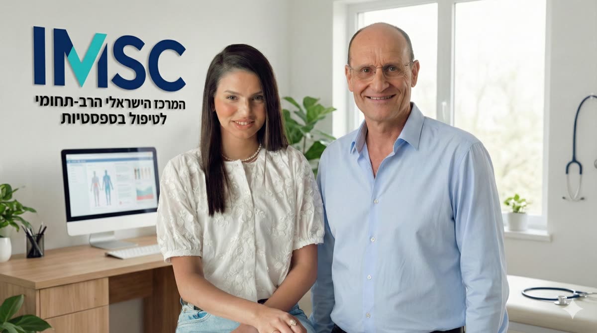 ד״ר מנואל צווקר ואביה גיטרמן בקליניקת IMSC
